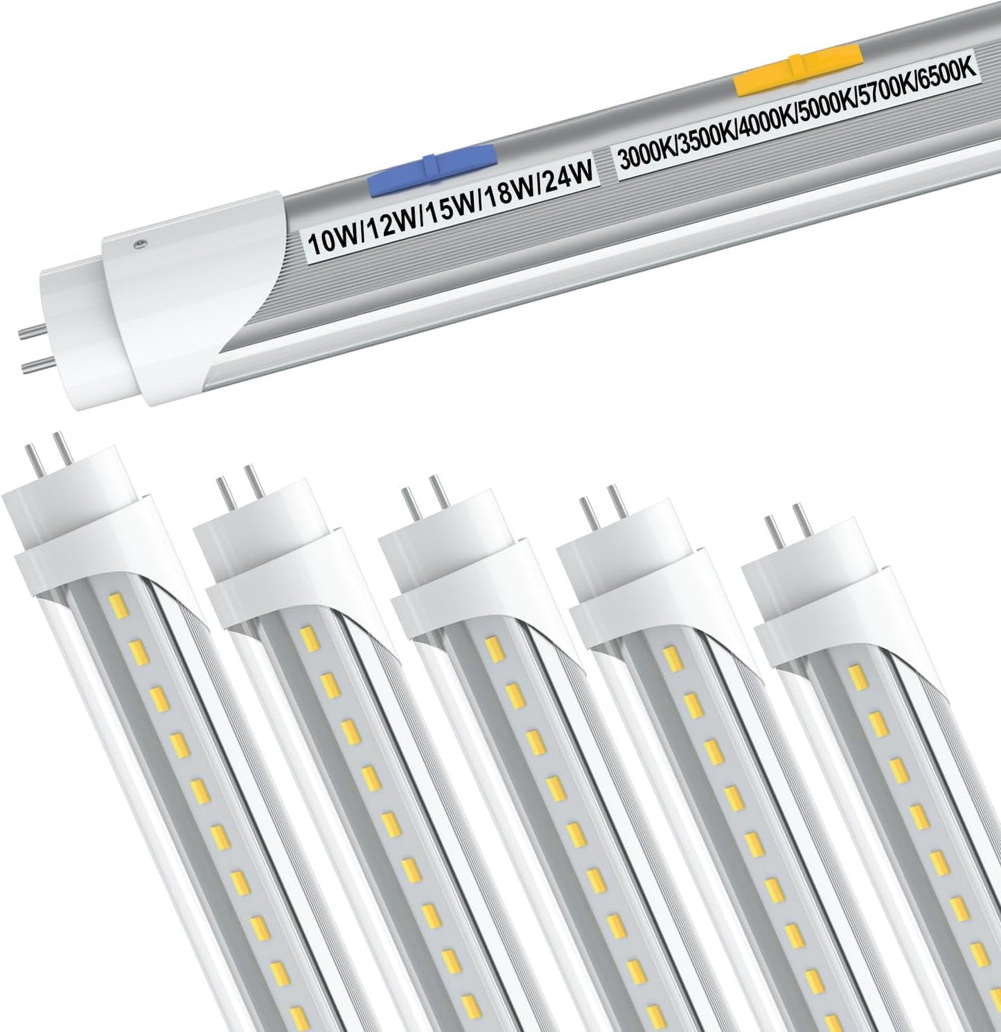 T8 LED Tube Light Bulbs 4 Foot with 6 Color Temperatures