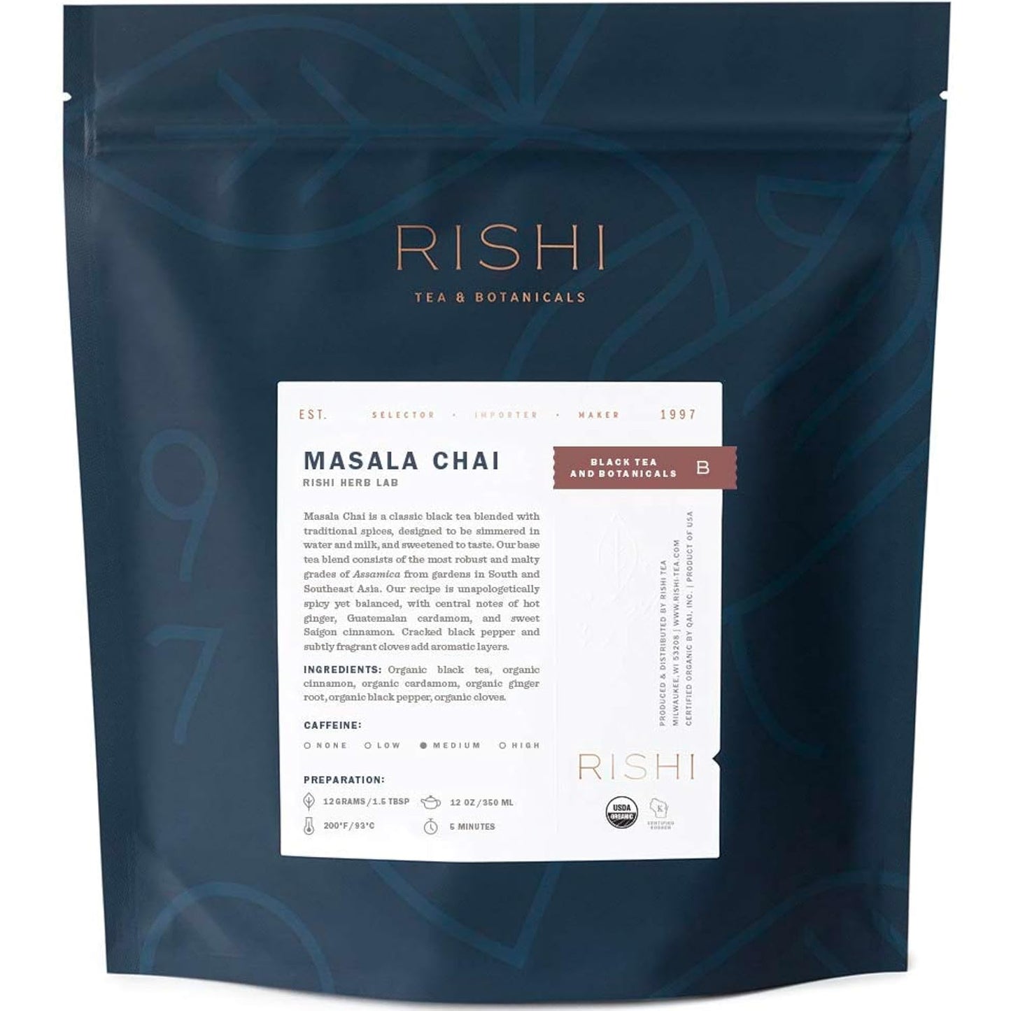 Rishi Tea Masala Chai Black Loose Leaf Tea Blend - Organic Delight
