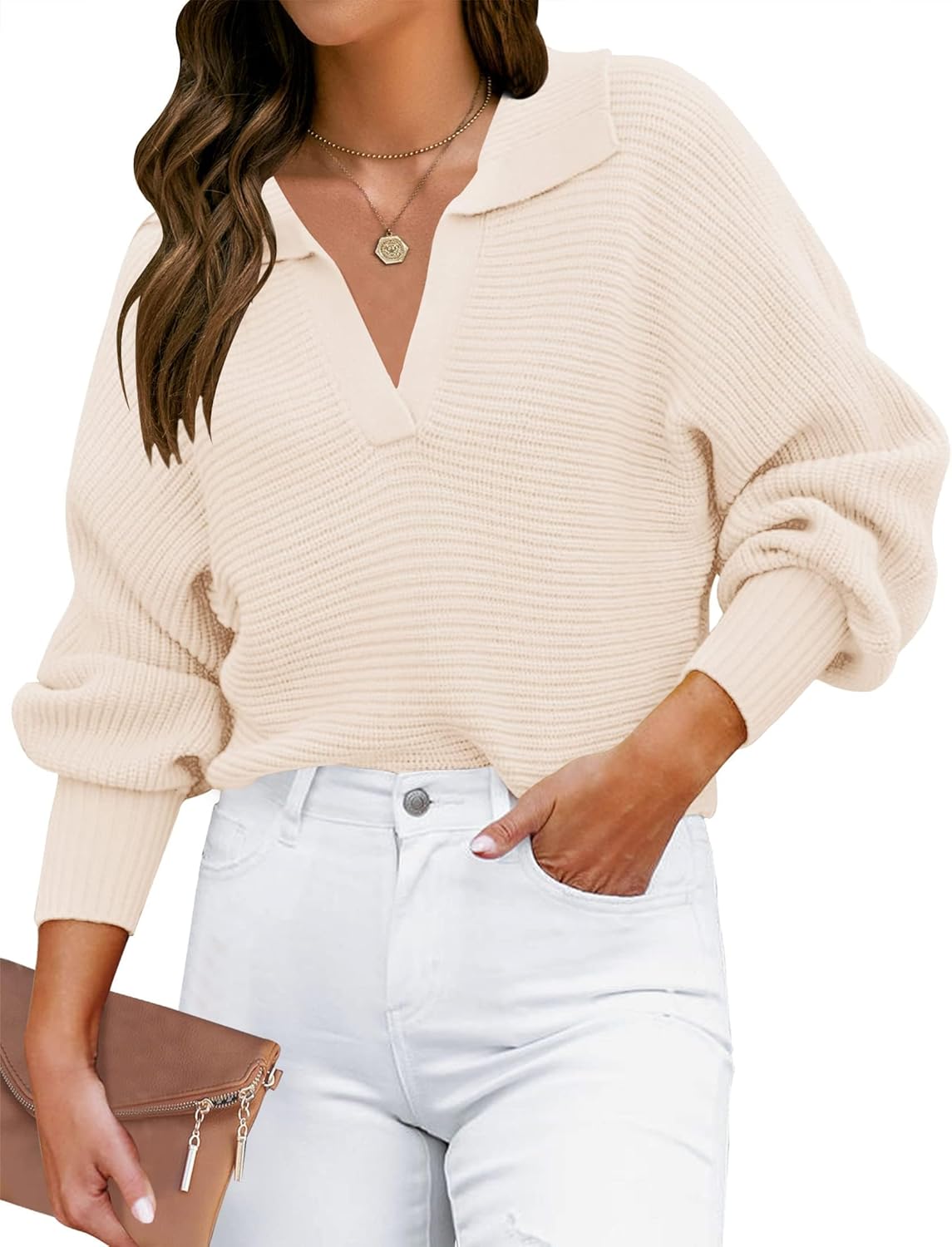 ZESICA Women's Comfy Loose Casual Pullover Sweater Jumper Top