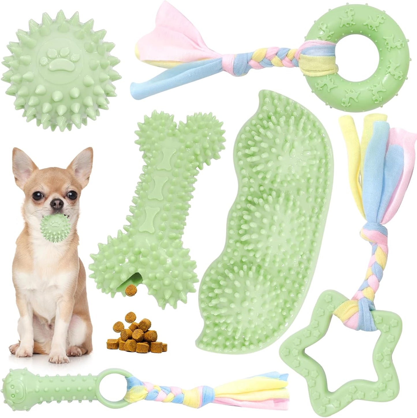 Cute Green Puppy Teething Toys