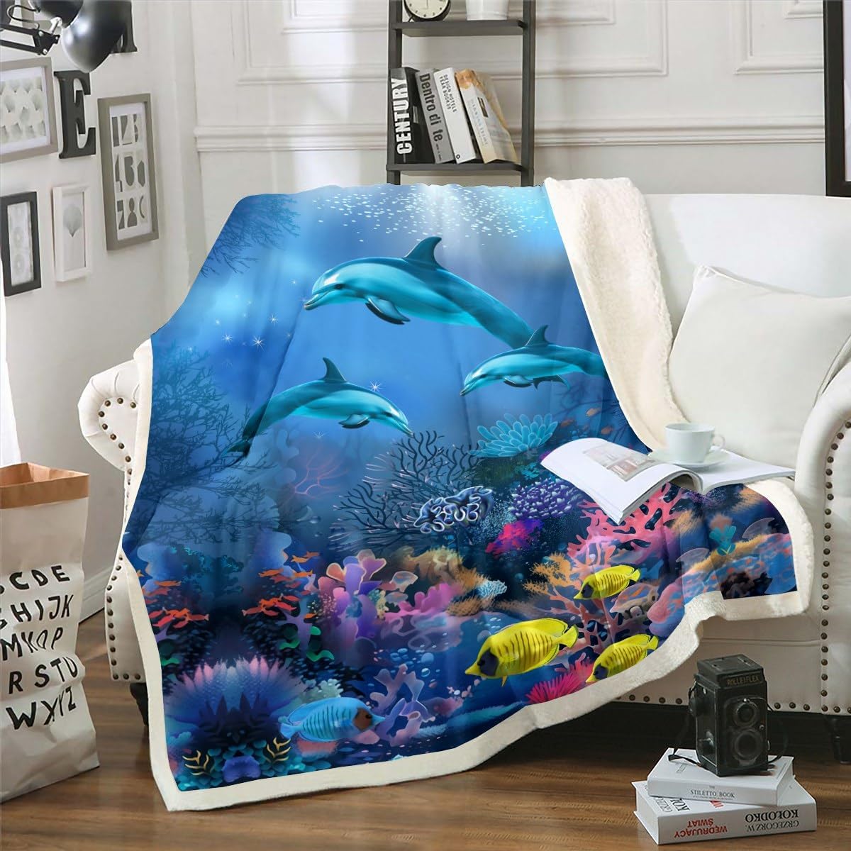 Ocean Fantasy Fleece Blanket, Ultra Soft, 50x60, Erosebridal