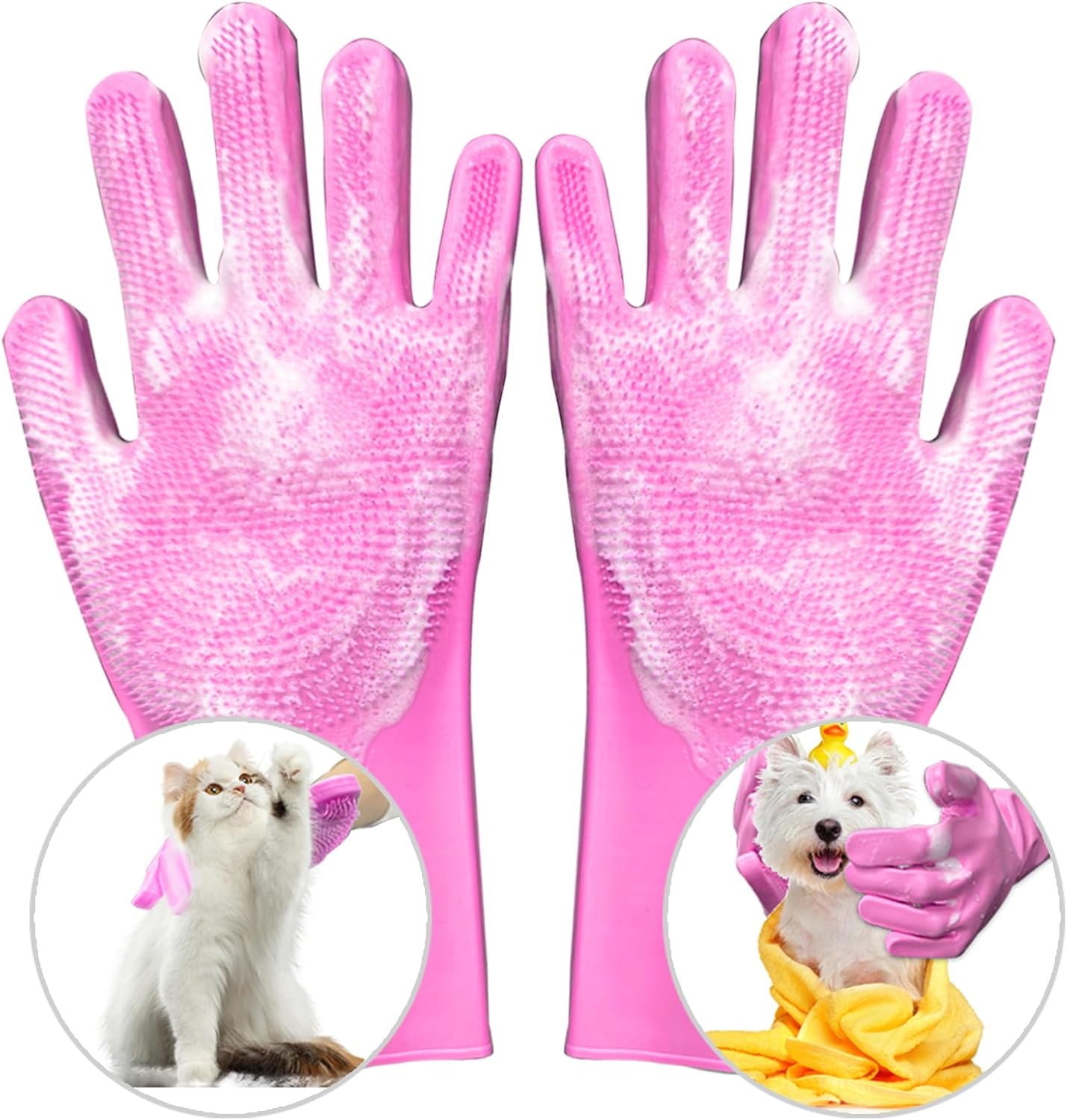 Heat Resistant Pet Grooming Gloves - Enhanced Five-Finger Design