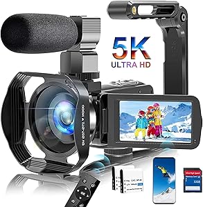 5K Video Camera with 64MP Ultra HD and Night Vision Features