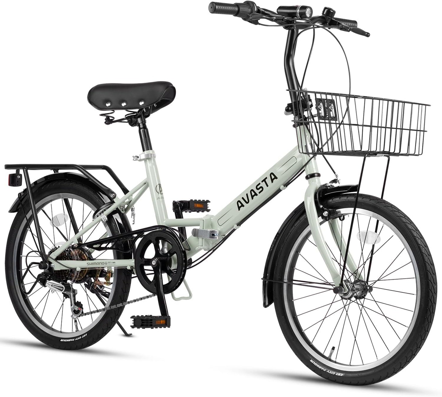 AVASTA Quartet 20 Inch Folding Bike with 7-Speed and Accessories