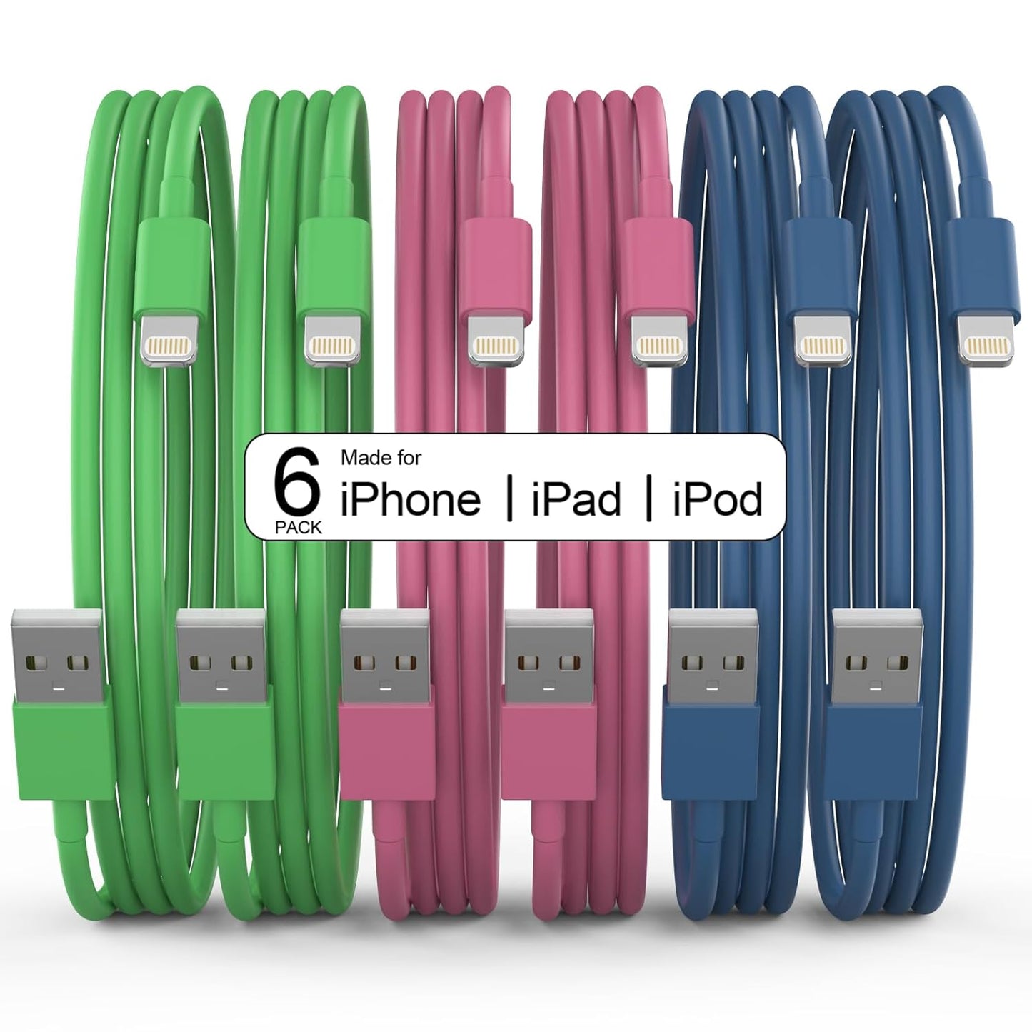 Certified Fast Charging iPhone Cable Set - 6Pack