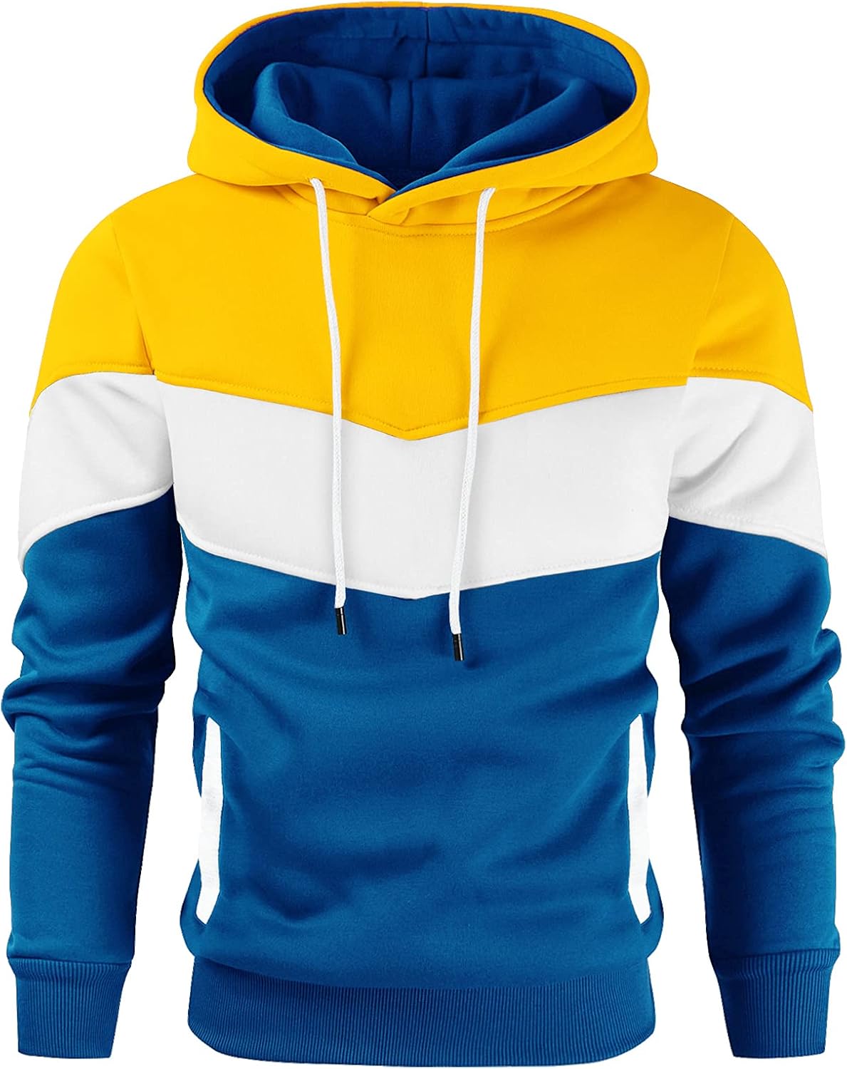 Gesean Color Block Fleece Hoodie - Cozy Comfort!