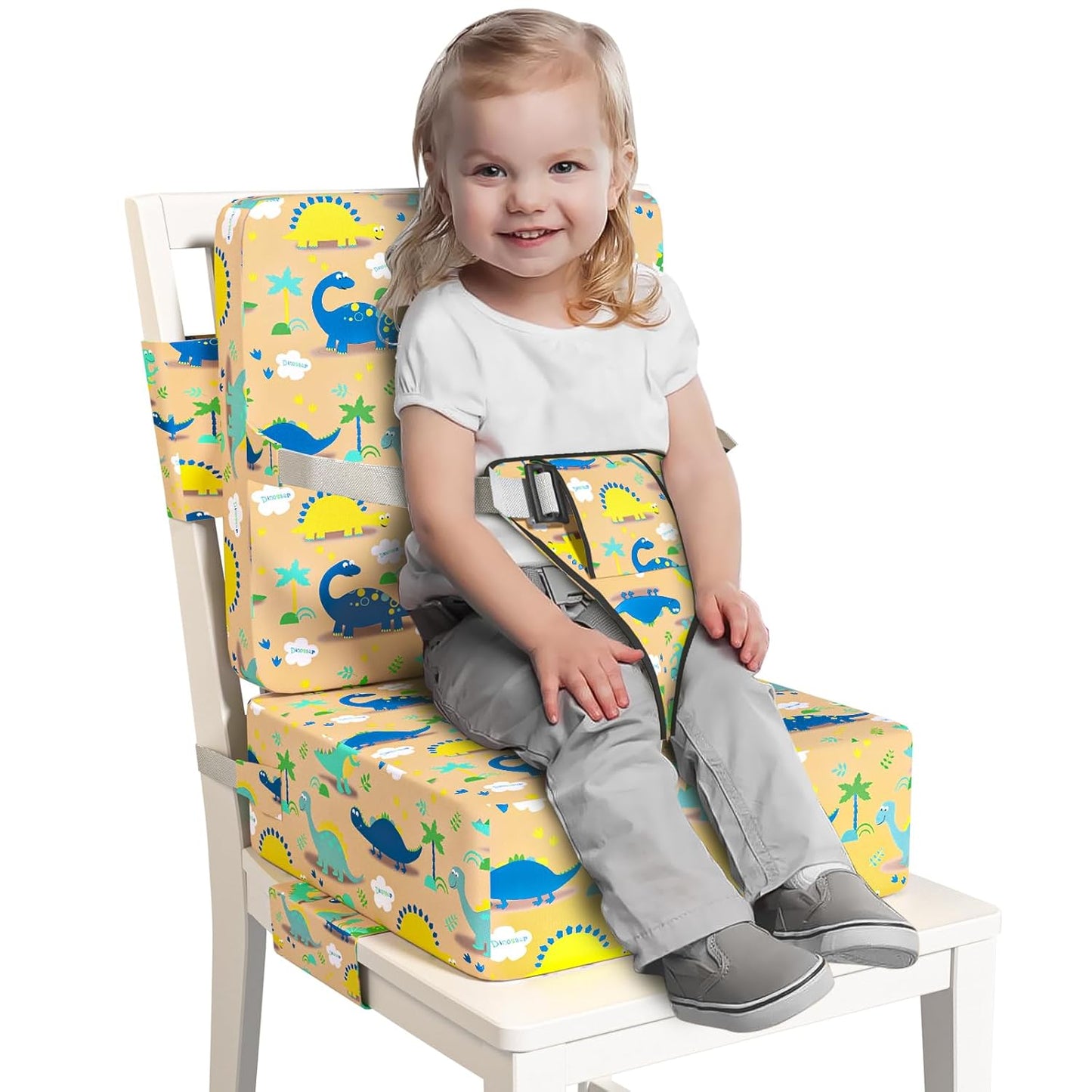 Toddler Booster Seat for Dining Table with Safety Buckles