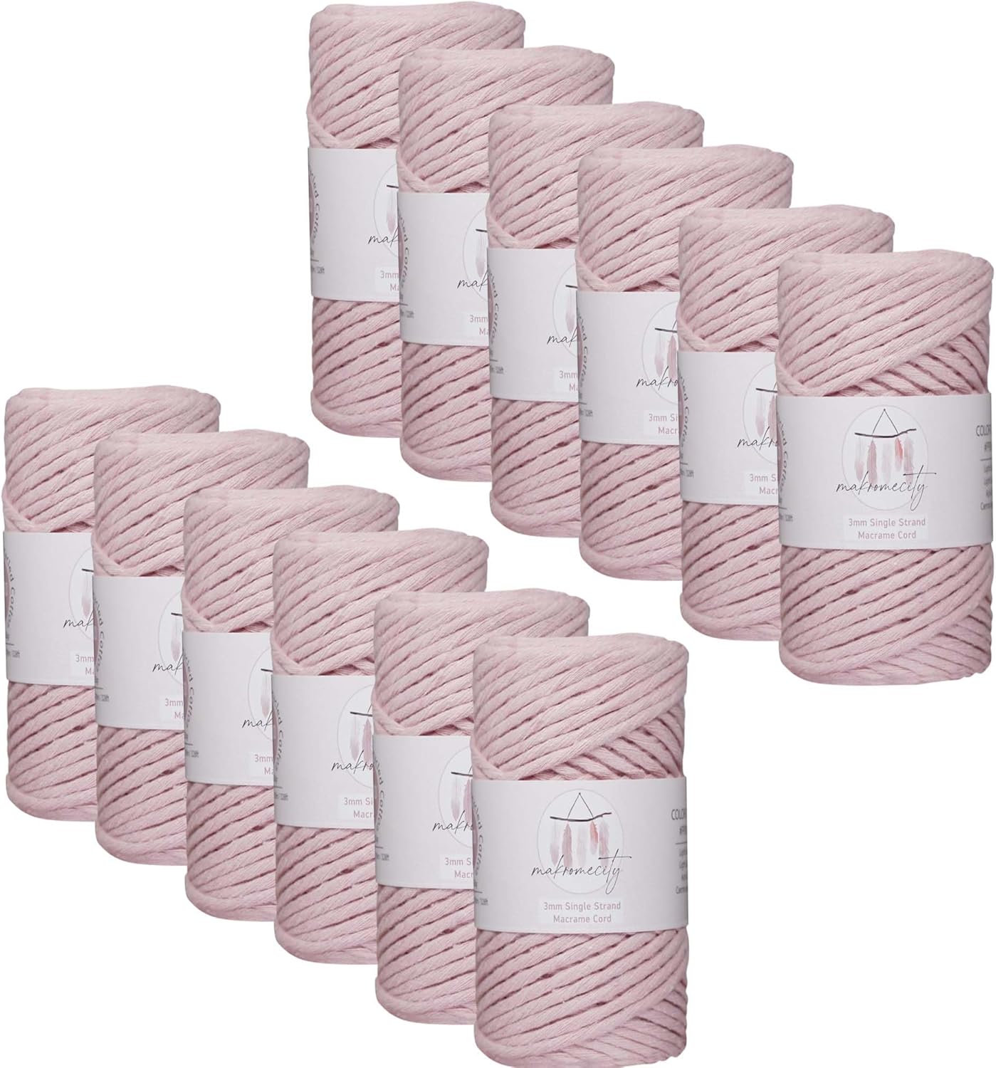12 Skeins of 3mm Macrame Cord for Crafting Projects