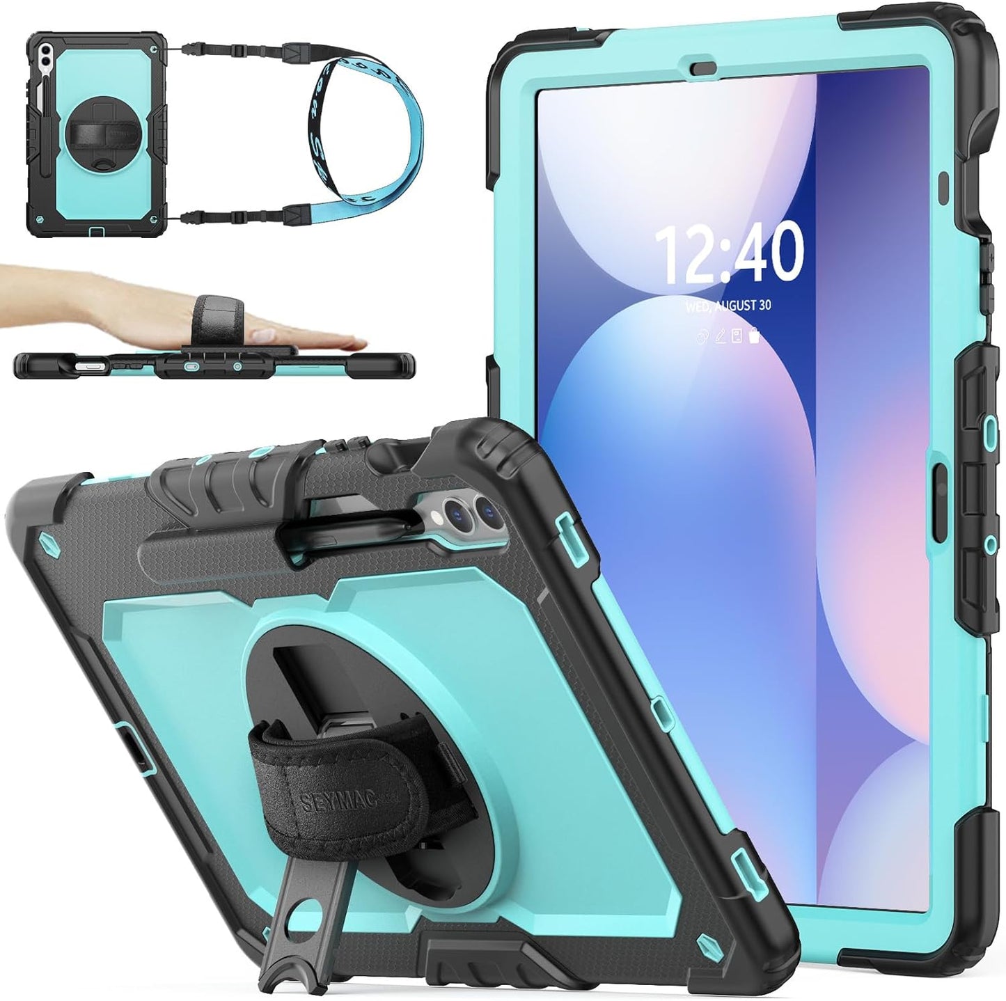 Durable 360 Rotating Case for Samsung Galaxy Tab S10 Plus & S9 Plus
