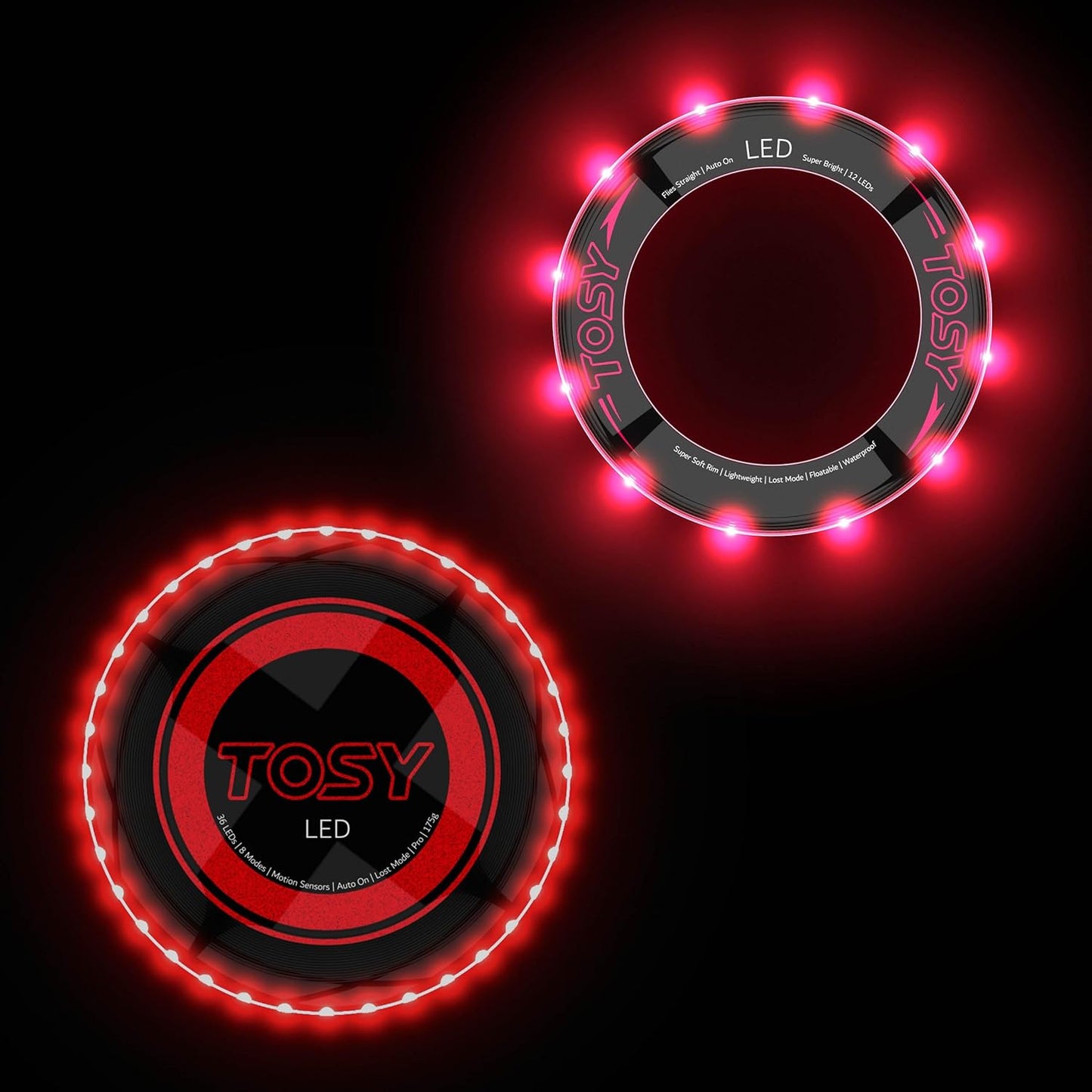 TOSY Red Frisbee + Flying Ring Bundle - Double the Fun!