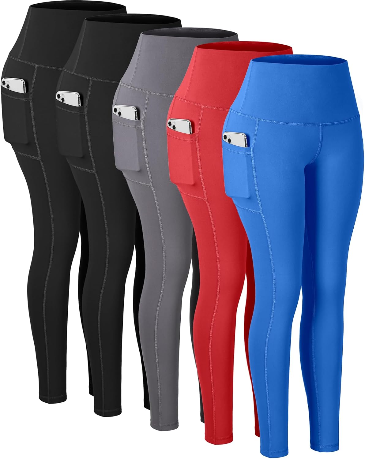 High Waisted Tummy Control Leggings with Pockets for Women