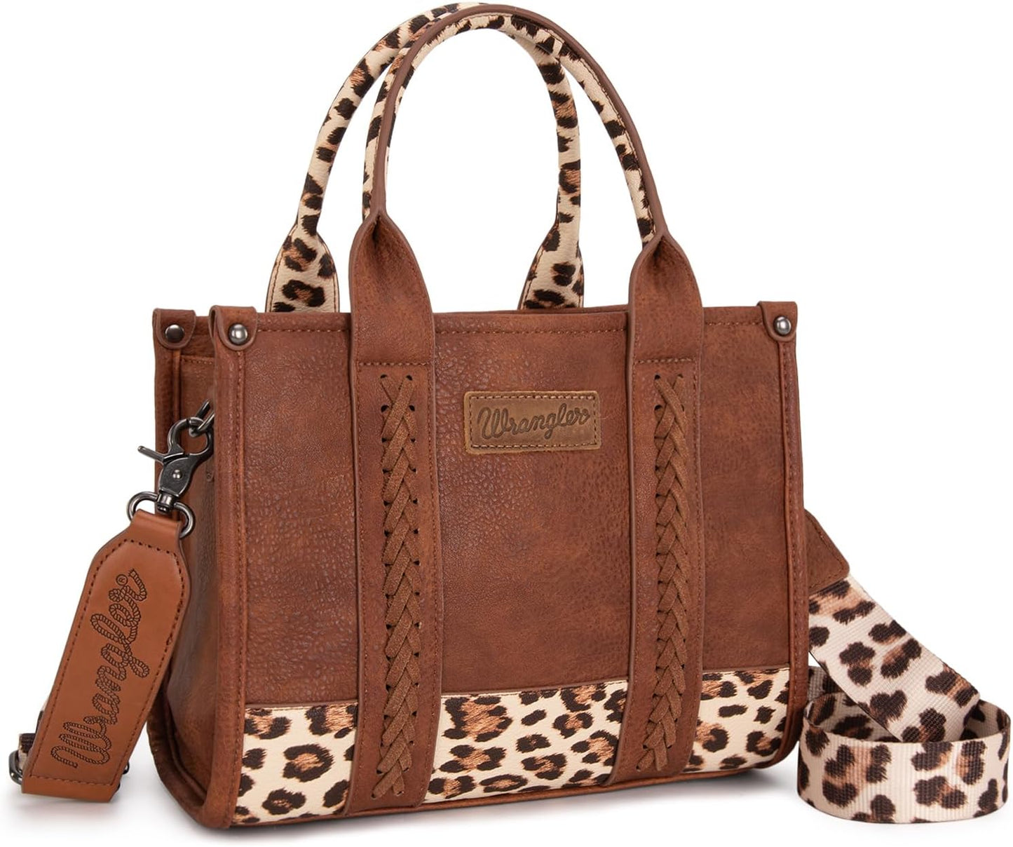 Montana West Wrangler Tote Bag for Women with Cow Print Design