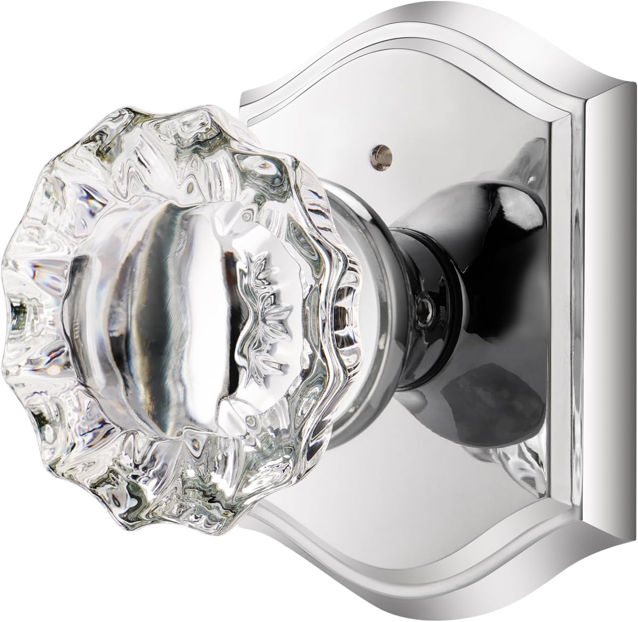 Crystal Privacy Door Knobs with Lock for Bedroom and Bathroom