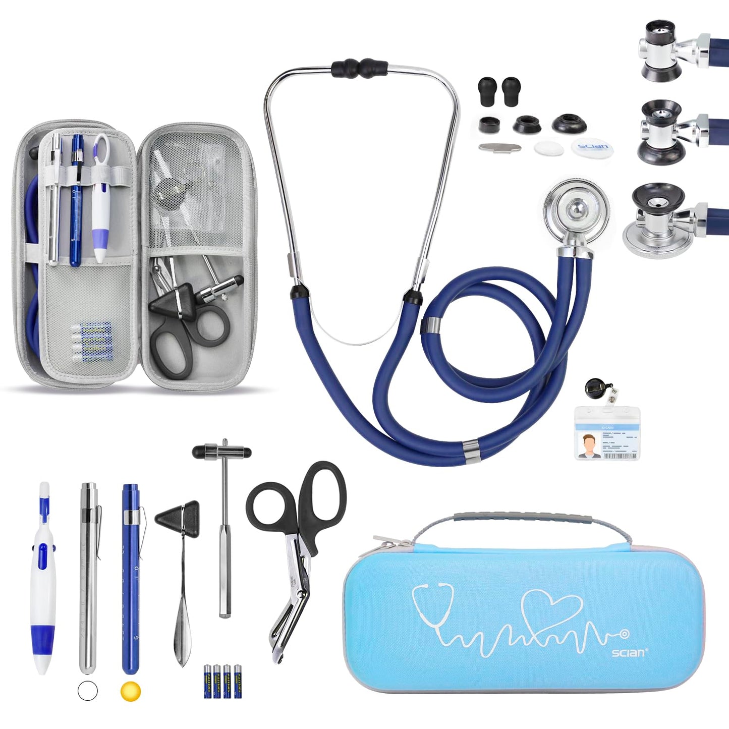 Scian 13 Pcs Stethoscope Case Kit for Nurses and Medical Students