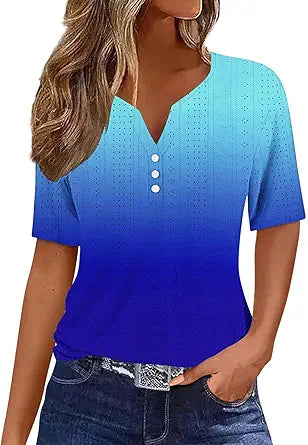 Womens Summer Tops Eyelet Cold Shoulder Shirt for Trendy Vibes
