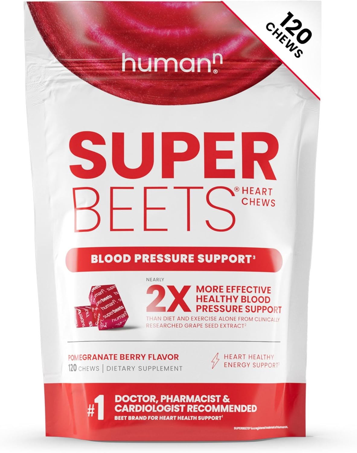 SuperBeets Heart Chews for Blood Pressure & Energy Support