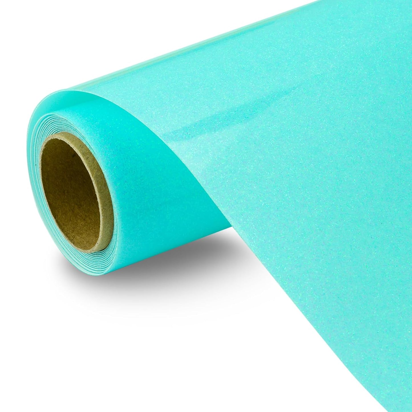 Viewmoi Glitter HTV Vinyl Roll 10x5ft - Easy Cut & Weed Ice Blue