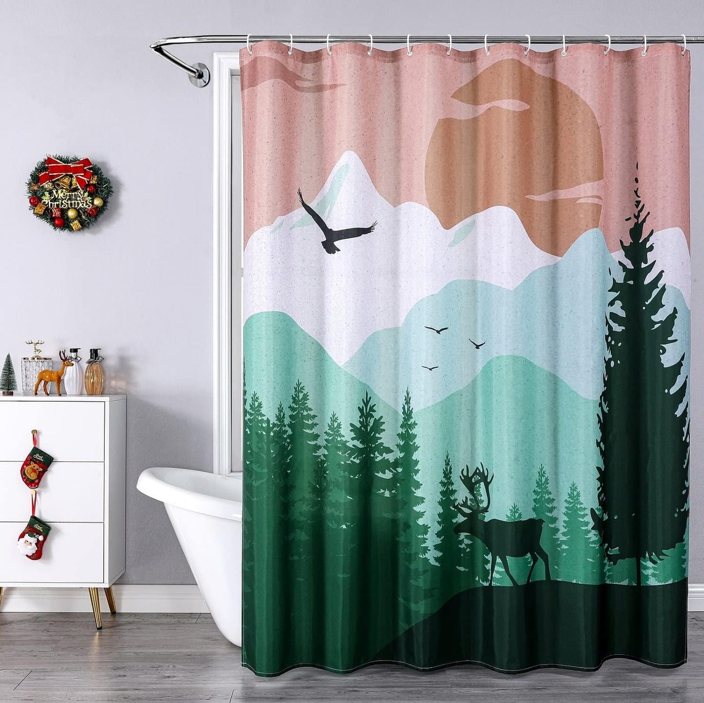 Winter Wonderland Shower Curtain Set - Waterproof & Washable