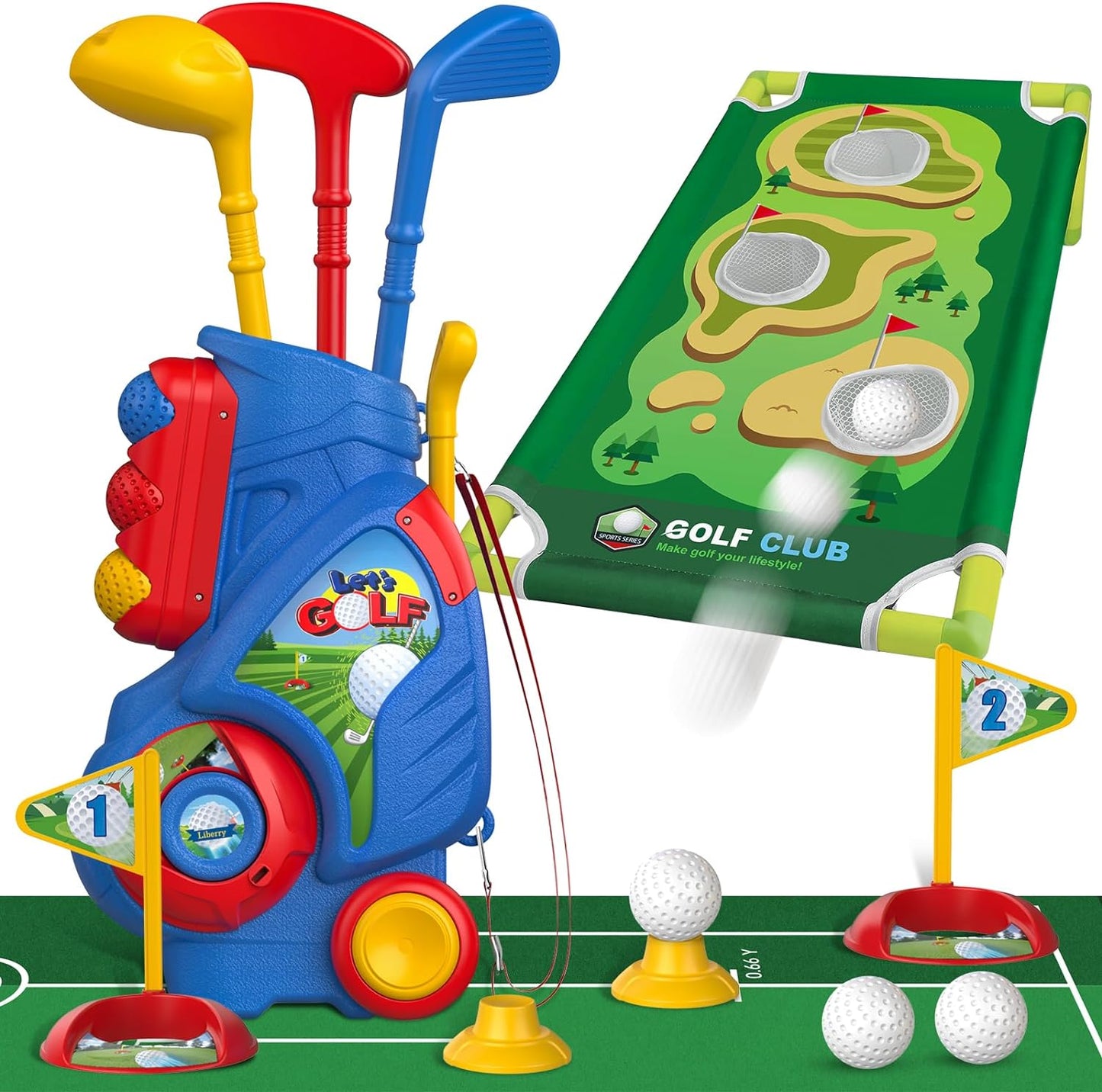Liberry Toddler Golf Set | Upgraded Golf Fun for Ages 2-5 | Indoor & Outdoor Kids Gift