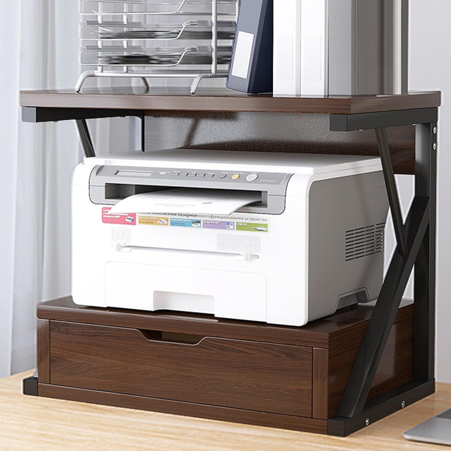 Efficient Desk Organizer Stand - Walnut