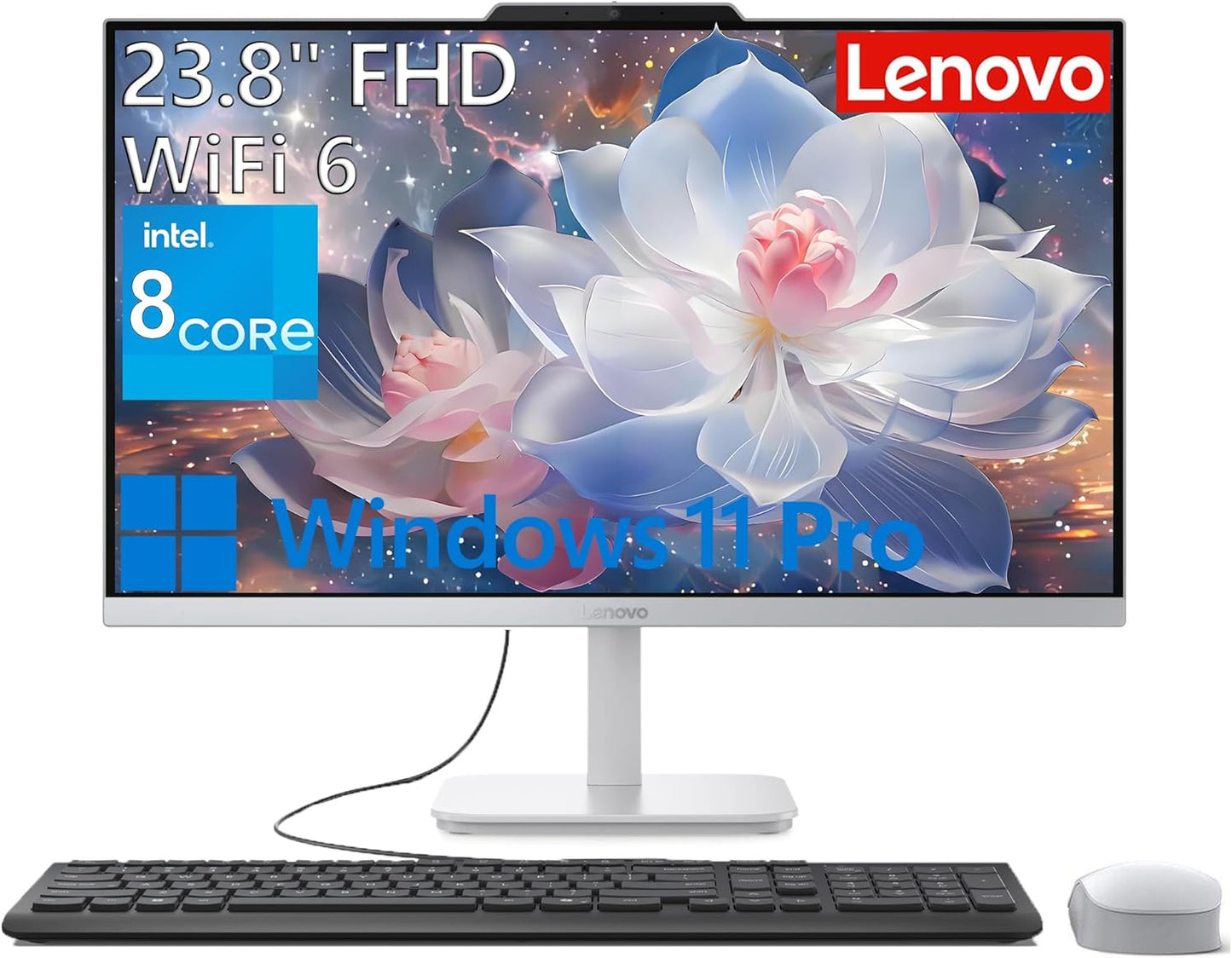 Lenovo 24 All-in-One Desktop Computer for Home Office Productivity