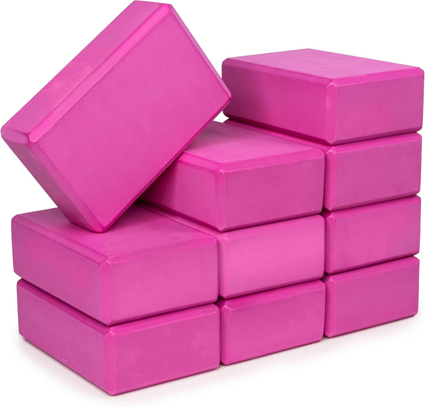 Firm Support Yoga Blocks 10 Pack - Balance & Stretch with Ease! 3x6x9