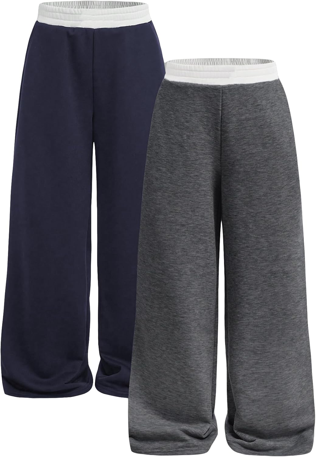 Girl's Wide Leg Sweatpants with Elastic Waist for Trendy Style