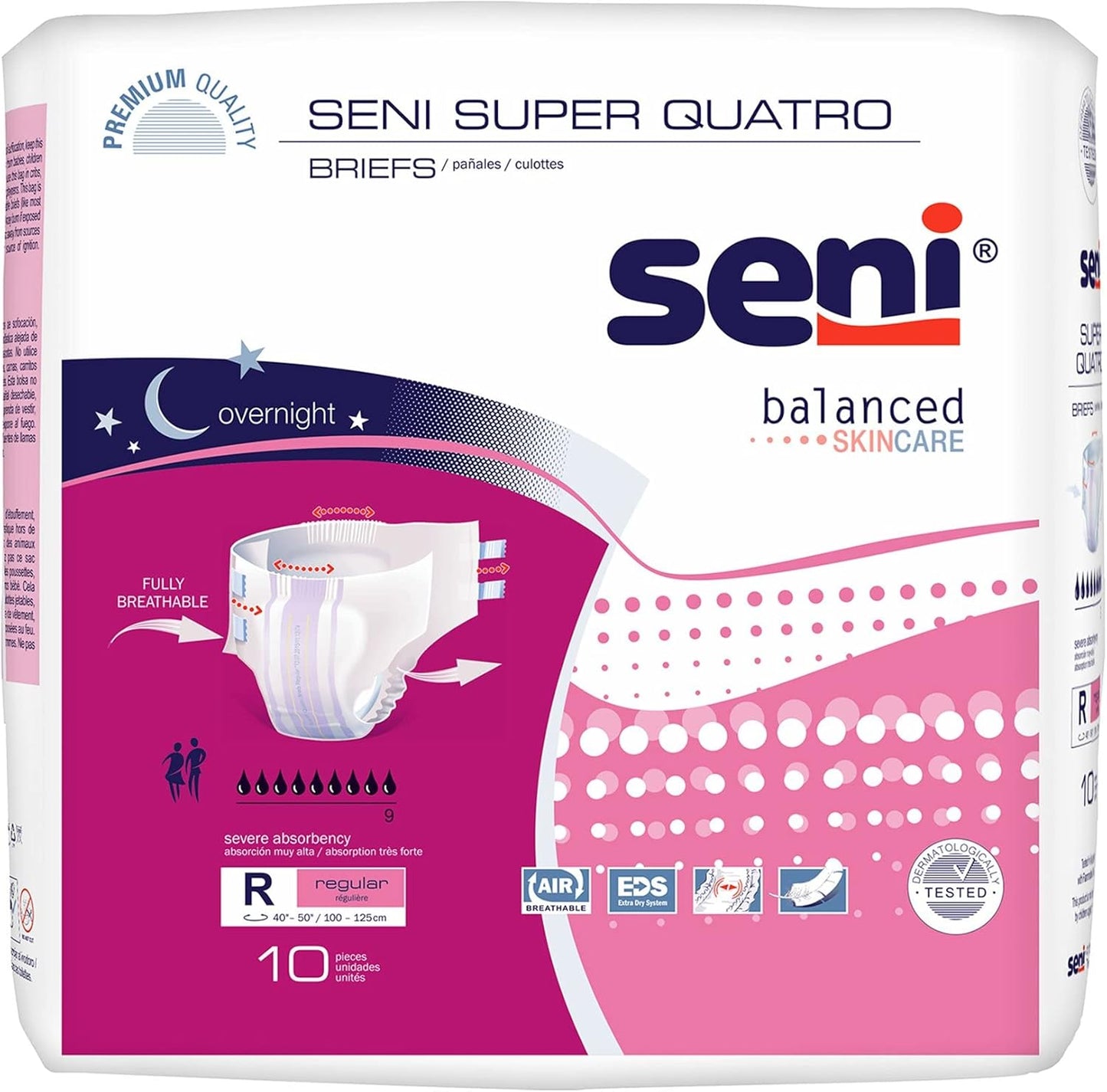 Seni Super Quatro Unisex Adult Incontinence Briefs for Comfort