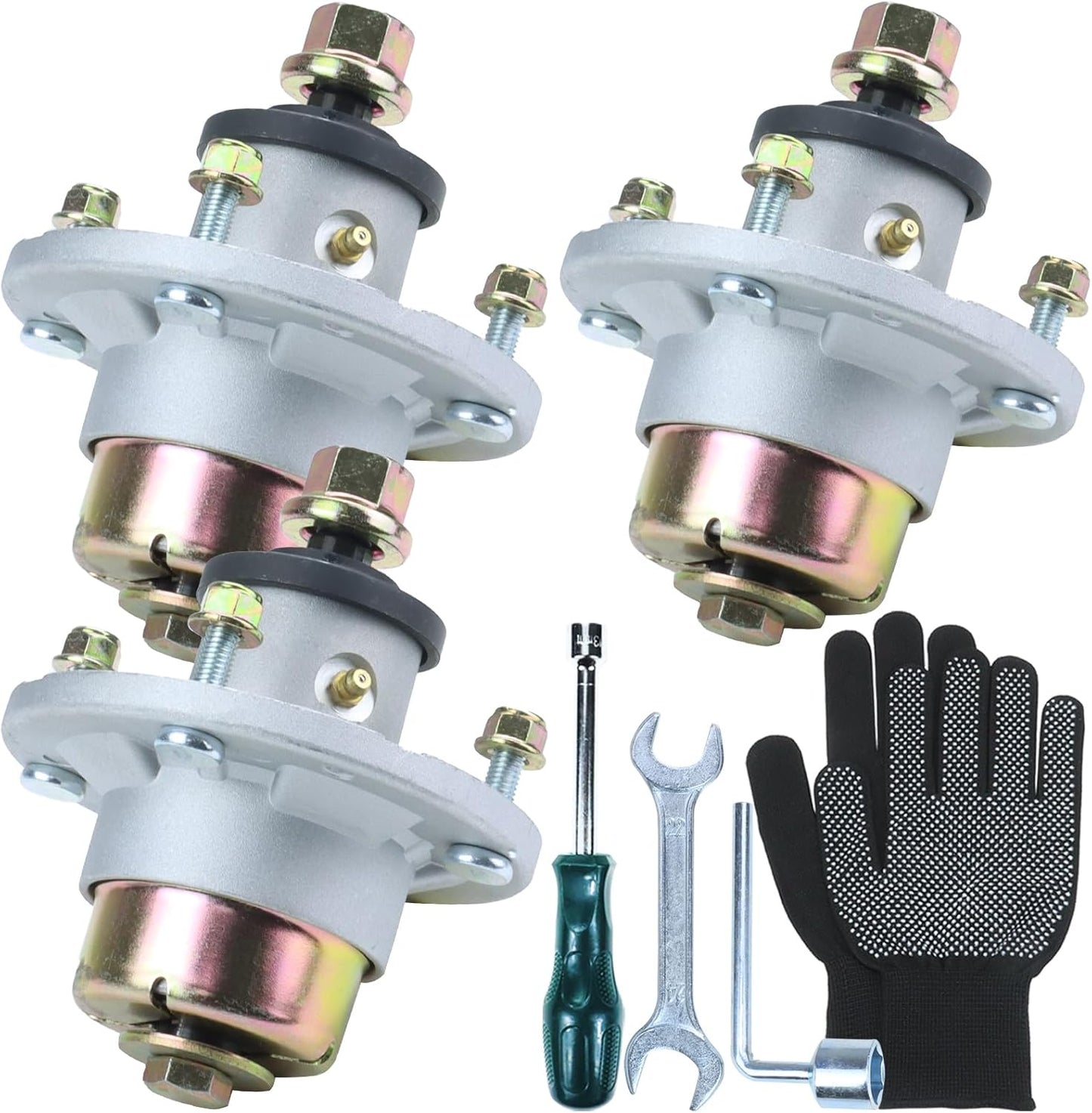 3 Pack Pre-Greased AM144608 Spindle Assembly for John Deere Mowers