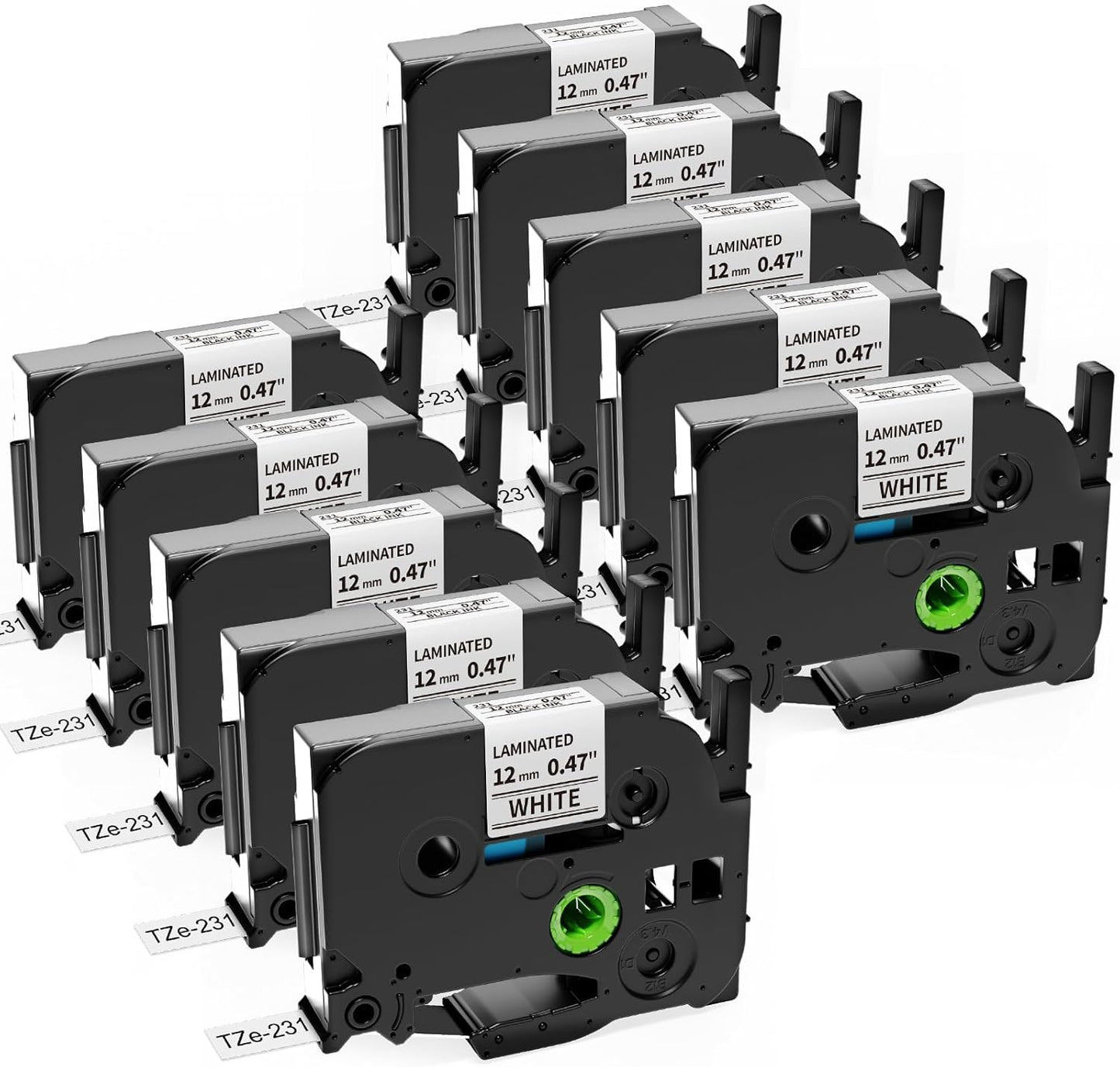 10-Pack Replace for Brother P Touch Label Maker Tape TZe-231