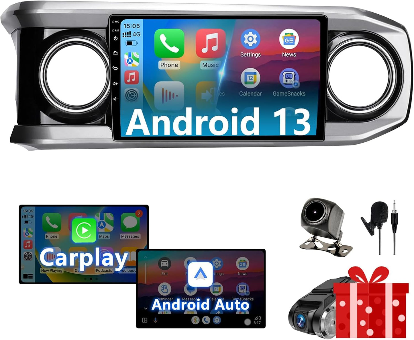 Android 13 Car Stereo Head Unit for 3rd Gen Tacoma 2016-2023