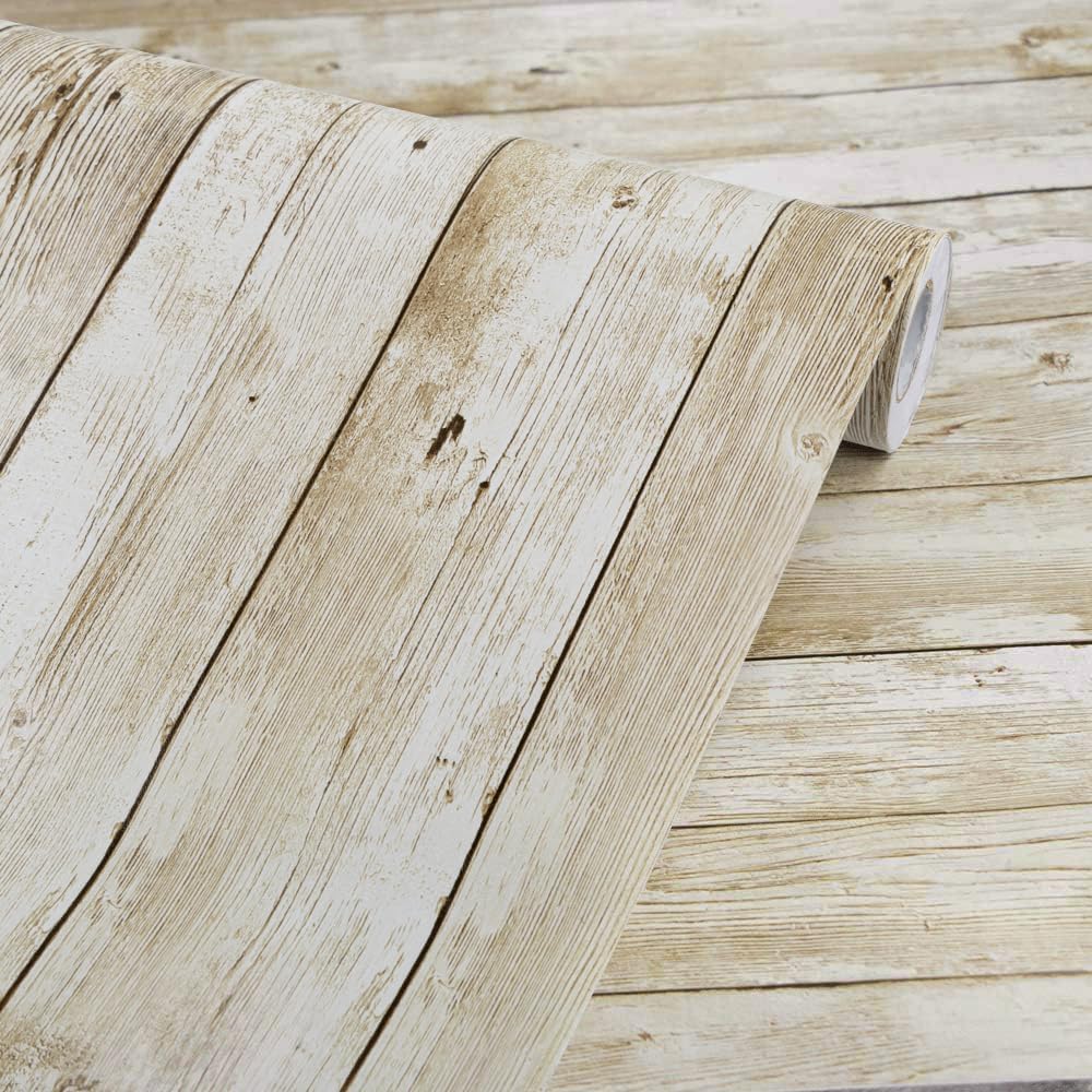 Wood Wallpaper Self-Adhesive Removable Vintage Wood Panel Film