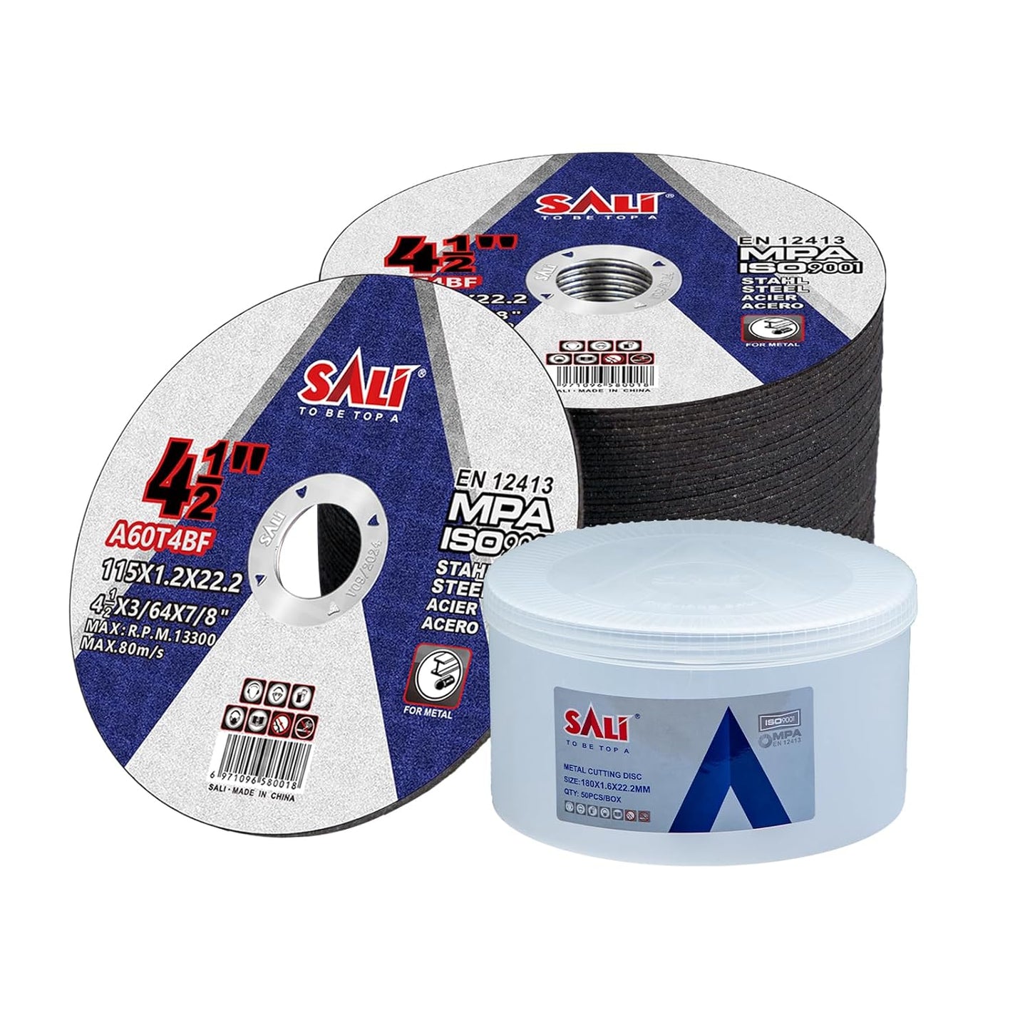 SALI 52 Pack 4-1/2 Cut Off Wheels for Metal & Stainless Steel - Aggressive Cutting Power!