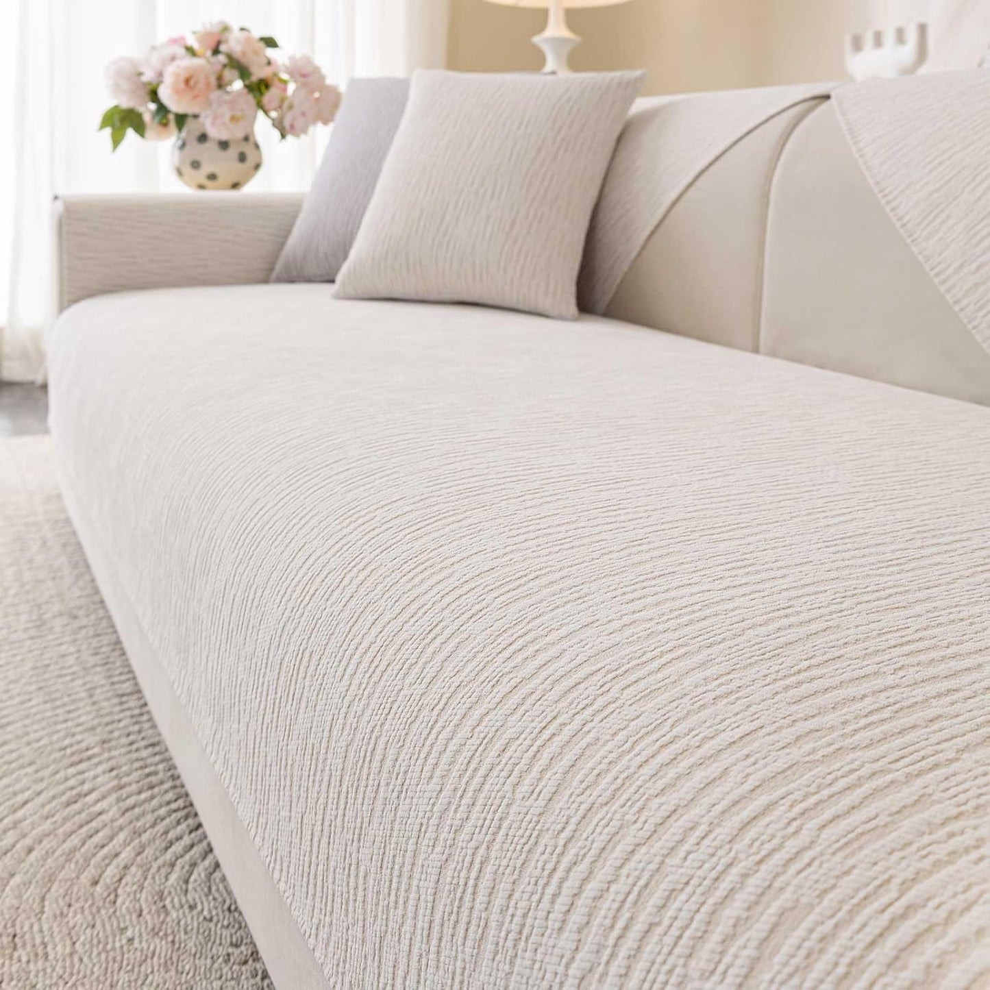 Soft Waterproof Chenille Cover for 3 Cushion Couch Sofa