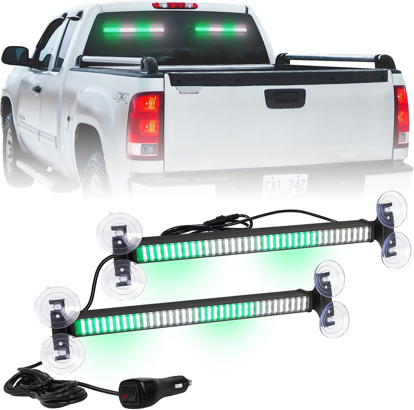 XRIDONSEN 2 in 1 Emergency Strobe Traffic Advisor Light Bar