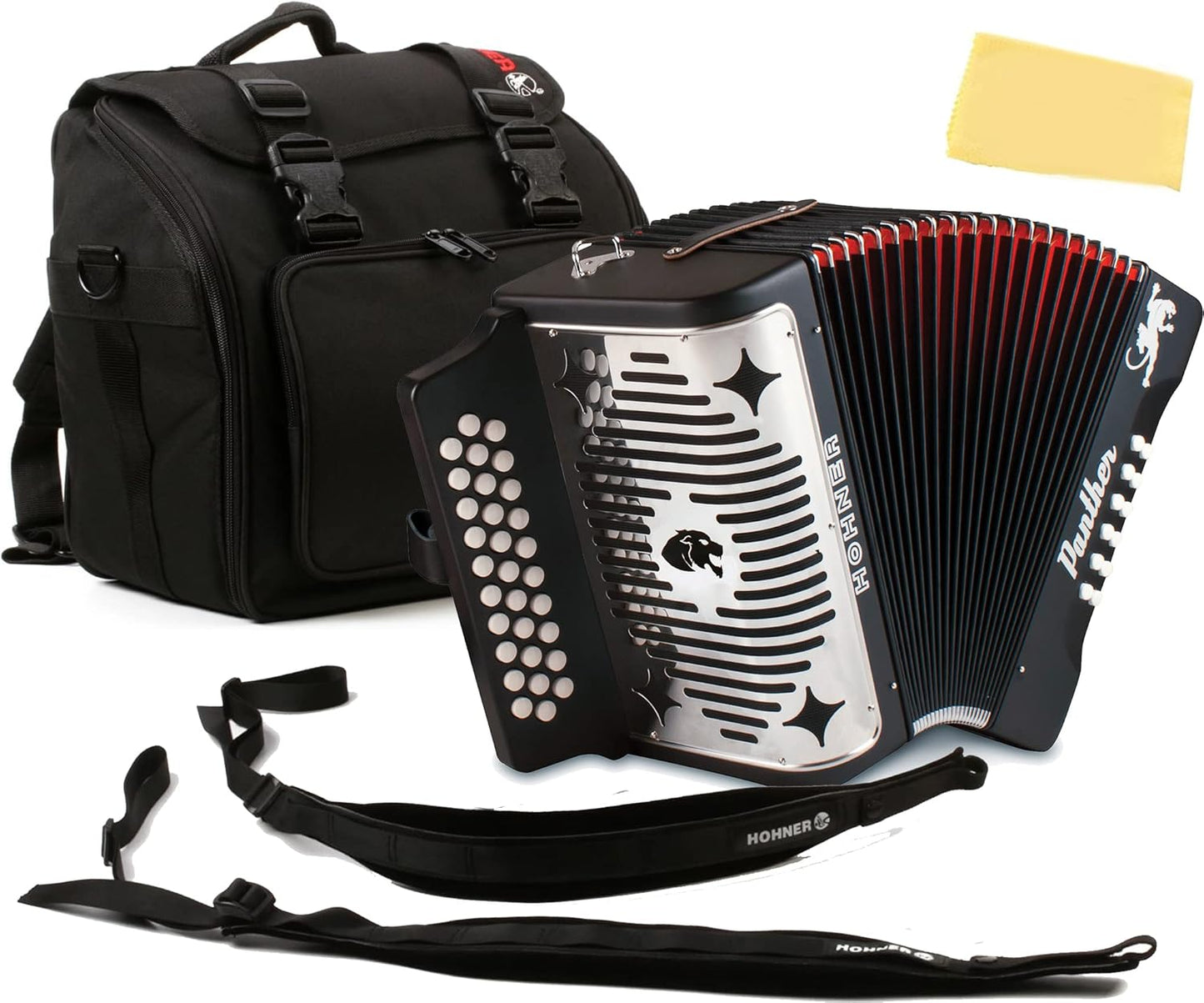 Hohner Panther Diatonic Accordion Bundle for Music Enthusiasts