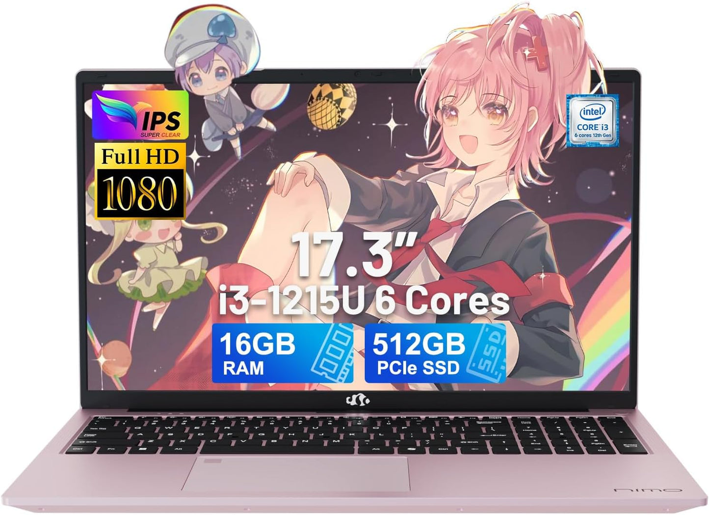 NIMO 17.3 FHD Laptop with Intel i3-1215U and 16GB RAM