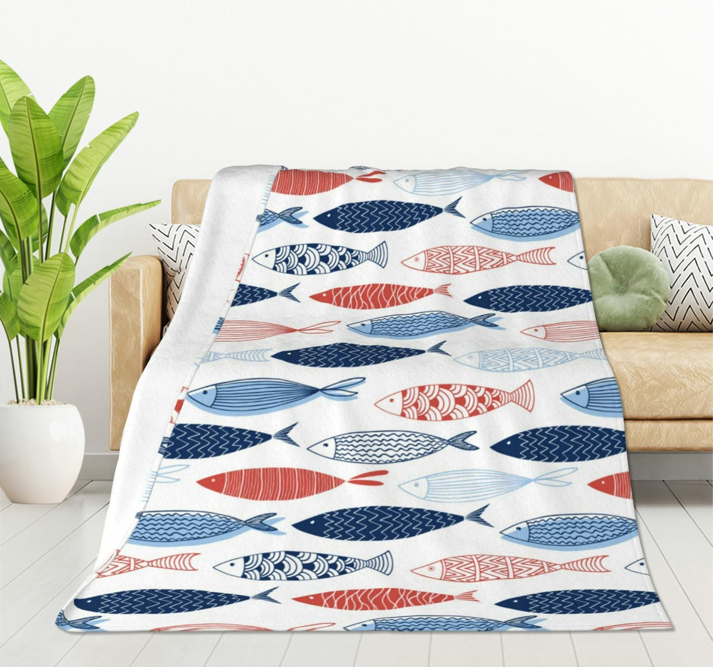 Ultra Soft Fish Throw Blanket 40X50 - All Season Warmth