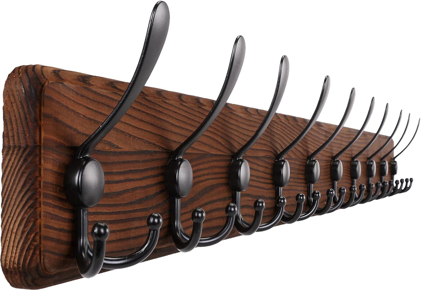 Rustic 38.6in Large Coat Rack Wall Mount with 10 Hooks