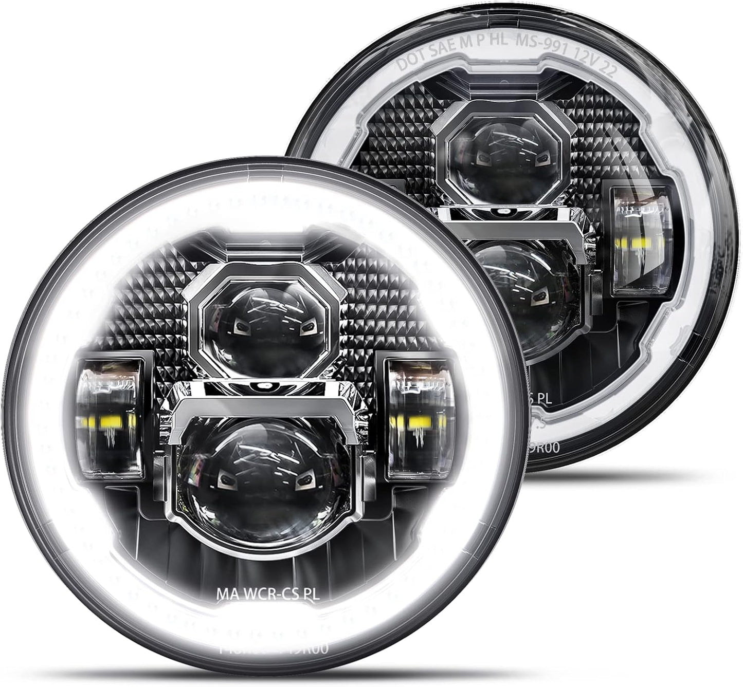 HWSTAR 7 Inch LED Headlights for Jeep Wrangler and More