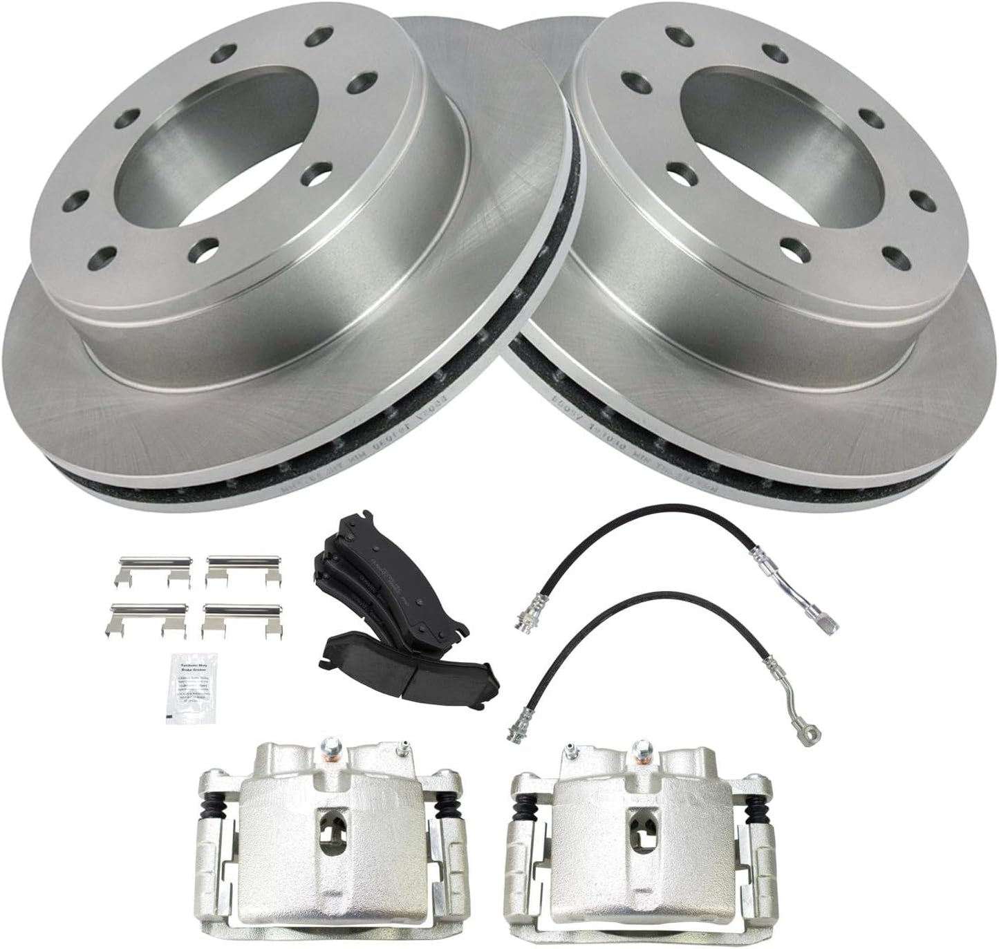 TRQ Rear Brake Pad & Rotor Kit for Chevrolet Silverado 1500 HD