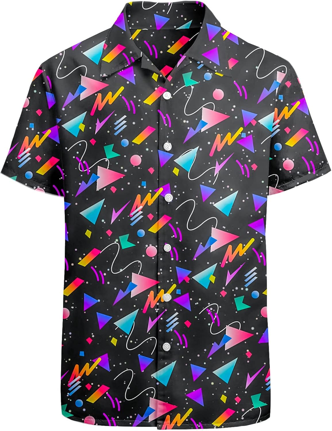 Funky 80s 90s Hawaiian Shirt for Men - Vintage Button Down Style