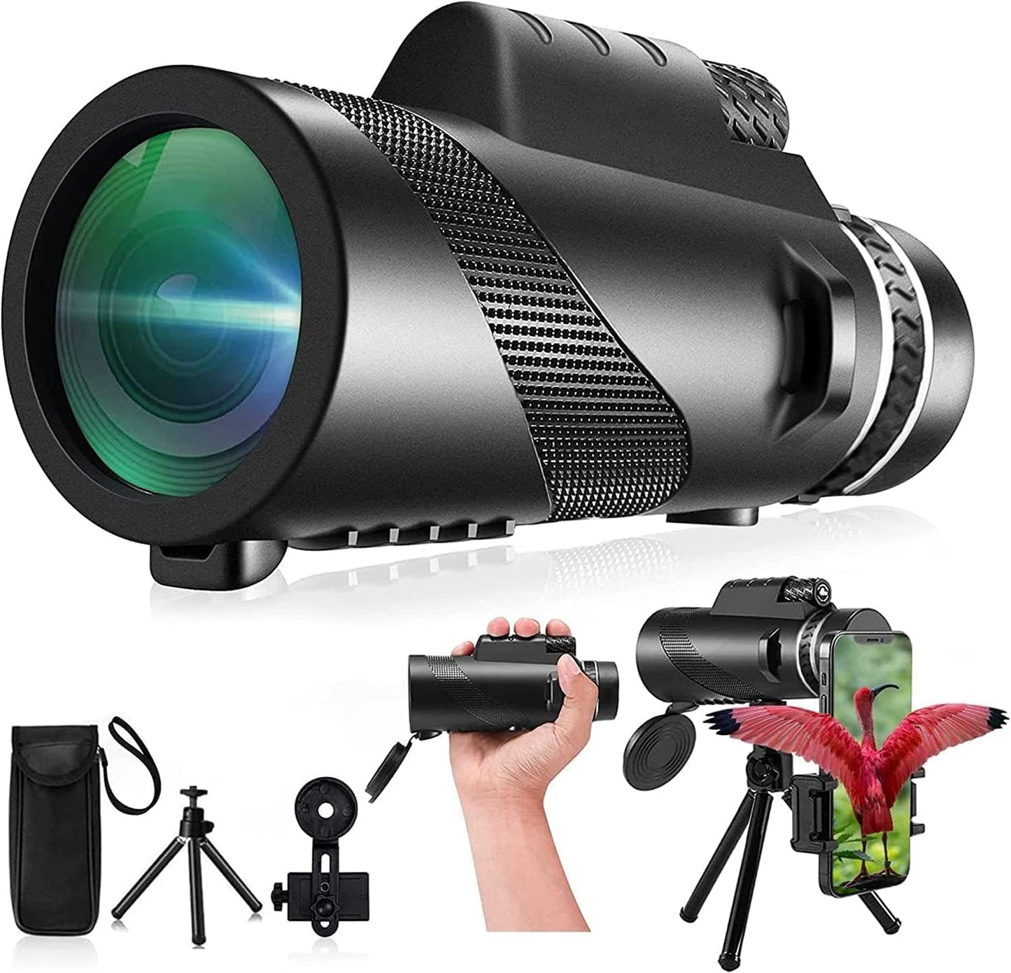 80x100 High Powered Monocular for Bird Watching and Hiking