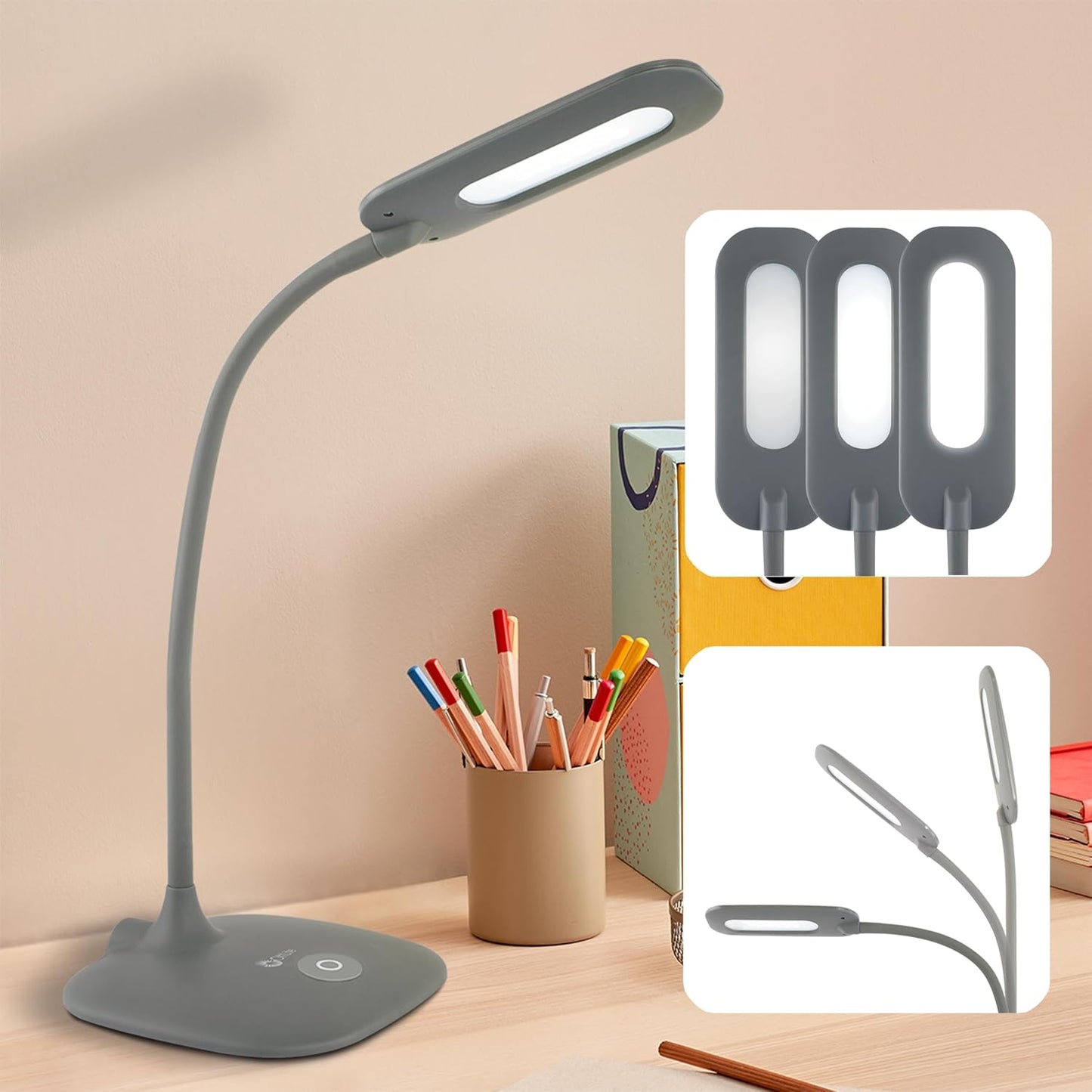OttLite LED Soft Touch Desk Lamp with Adjustable Brightness