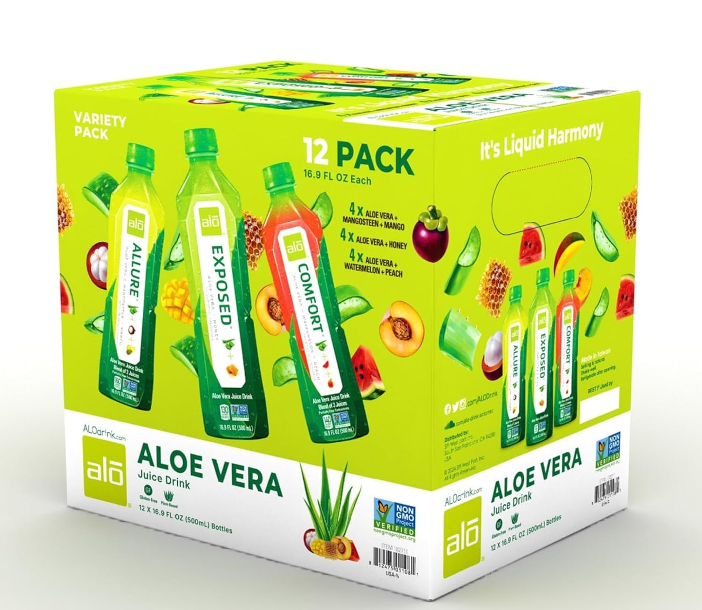 ALO Aloe Vera Juice Variety Pack - Refreshing Plant-Based Drink