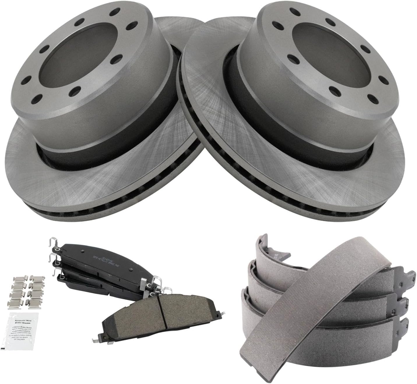 TRQ Rear Brake Pad & Rotor Kit for Dodge Ram 2500 3500 2009-2018