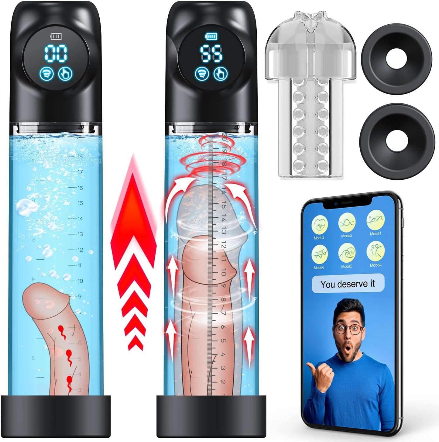 Penis Pump Male Sex Toys - Electric Penis Extender with App