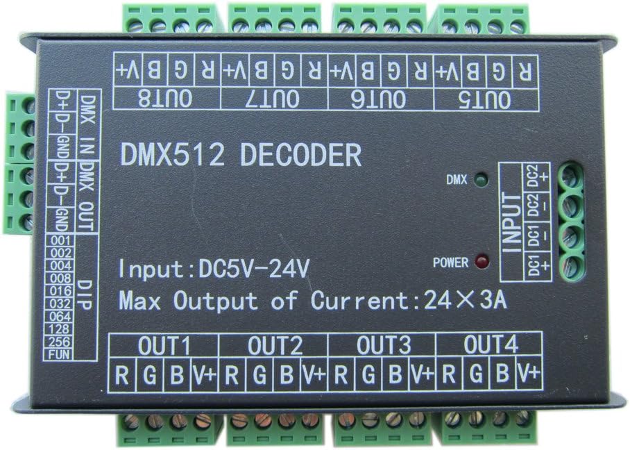 High Power 24 Channel RGB DMX512 Controller for LED Lighting