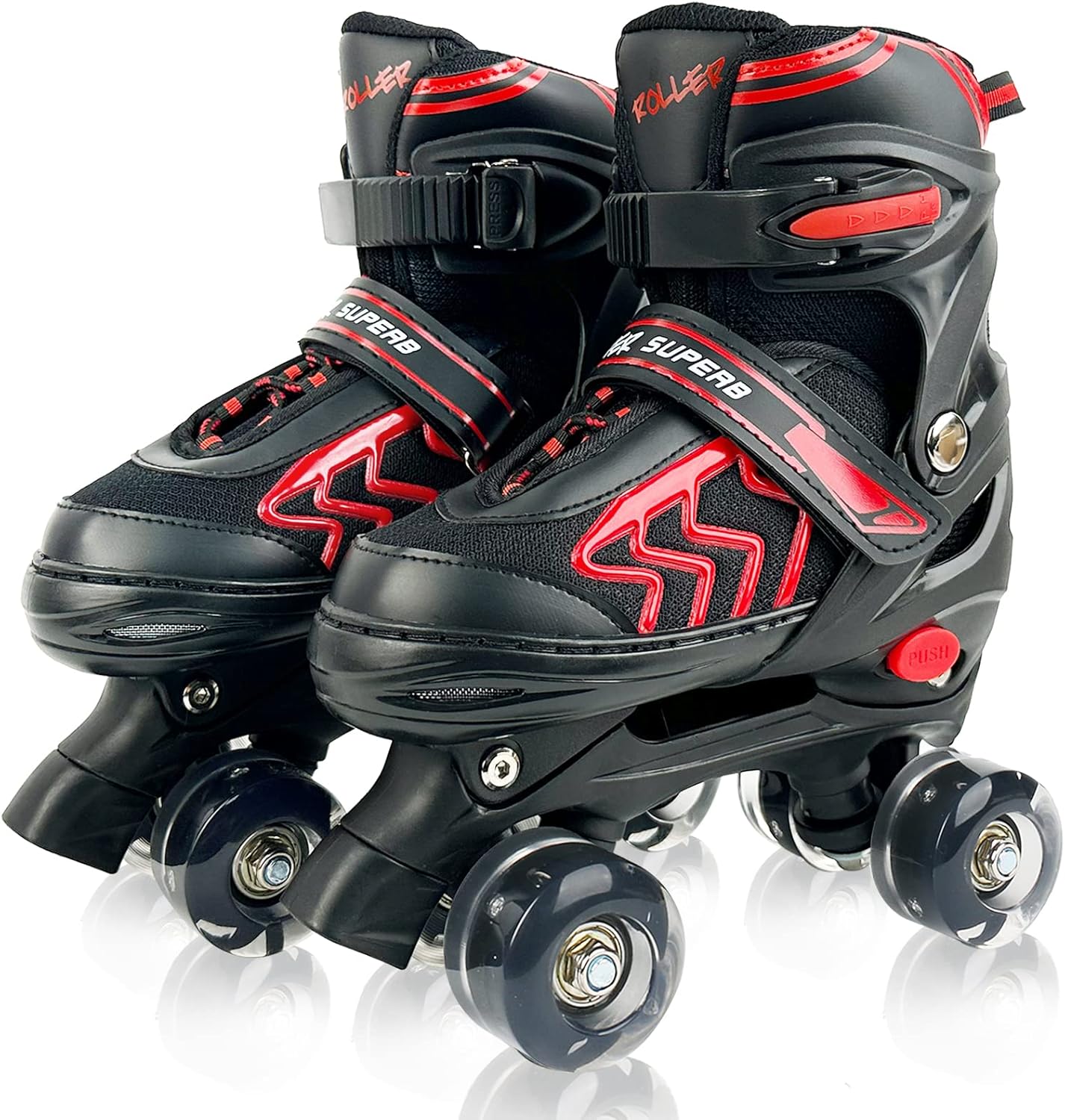 Kids Roller Skates for Boys Girls with Adjustable Sizes & Lights