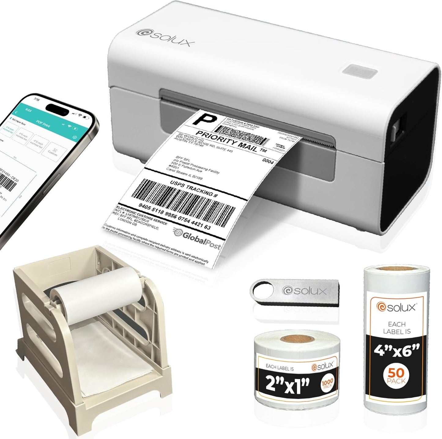 SOLUX High-Speed USB Label Printer